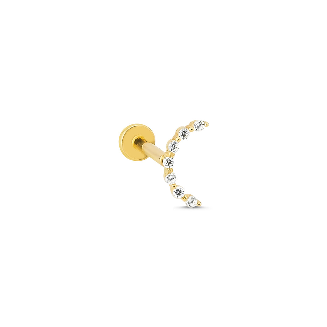 Little moon Diamond Threaded Piercing Earring