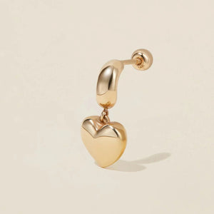 Bug Heart Charm Piercing Earring