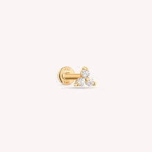 Load image into Gallery viewer, Diamond Trio Threaded Labret Earring