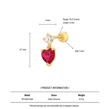 Load image into Gallery viewer, With Bling | Happy heart Red zirconia