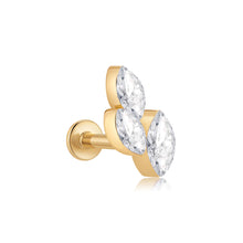 Load image into Gallery viewer, Clustered Marquise Lab Grown Diamond Left Flatback Stud