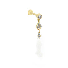 Load image into Gallery viewer, Angie Diamond / Solid Gold Threaded Piercing Earring