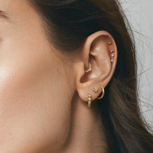 Load image into Gallery viewer, ZINNIA | Bezel Half Moon Lab Grown Diamond Threaded with Flatback