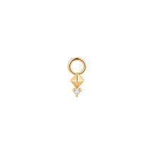 Load image into Gallery viewer, BIRDIE  |  Diamond Puffed Cushion Earring Charm Yg