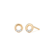 Load image into Gallery viewer, LENA  |  Open Circle Diamond Stud Yg