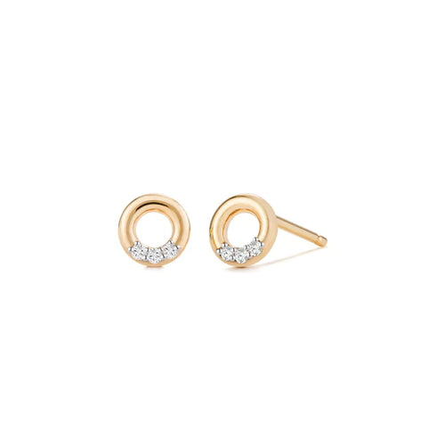 LENA  |  Open Circle Diamond Stud Yg