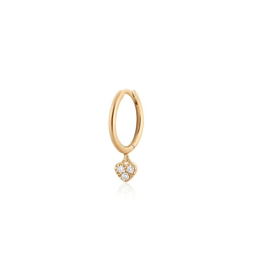 SOPHIE  |  Single Diamond Heart Hoop