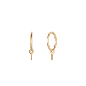 GINA  |  Key Charm Hoop Earrings