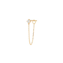 Load image into Gallery viewer, AVA  |  White Sapphire Chain Single Drop Earring Yg