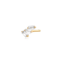 Load image into Gallery viewer, MONA | Baguette Trio White Sapphire Stud YG