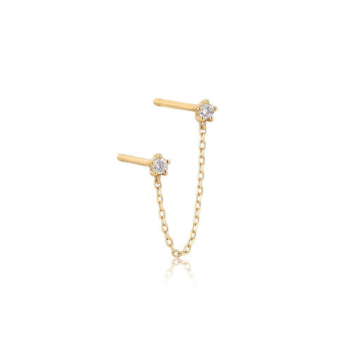 ESTELLE | Double Diamond Chain Drop Earring