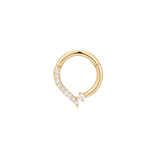 Load image into Gallery viewer, LOU | White Sapphire Swirl Clicker Hoop