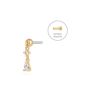 PIPER | White Sapphire Drop Piercing Top Earring