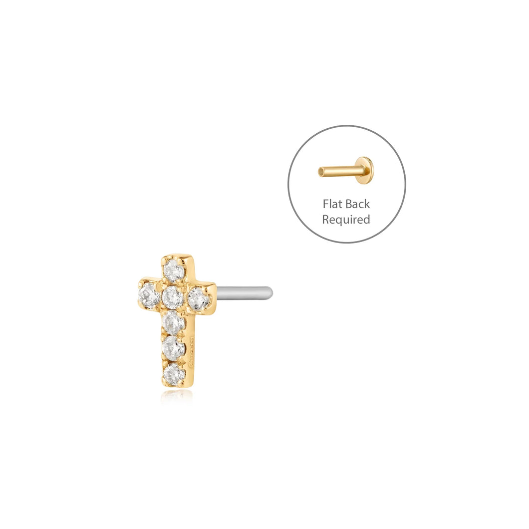 SAINT | Lab Grown Diamond Cross Piercing Top Earring