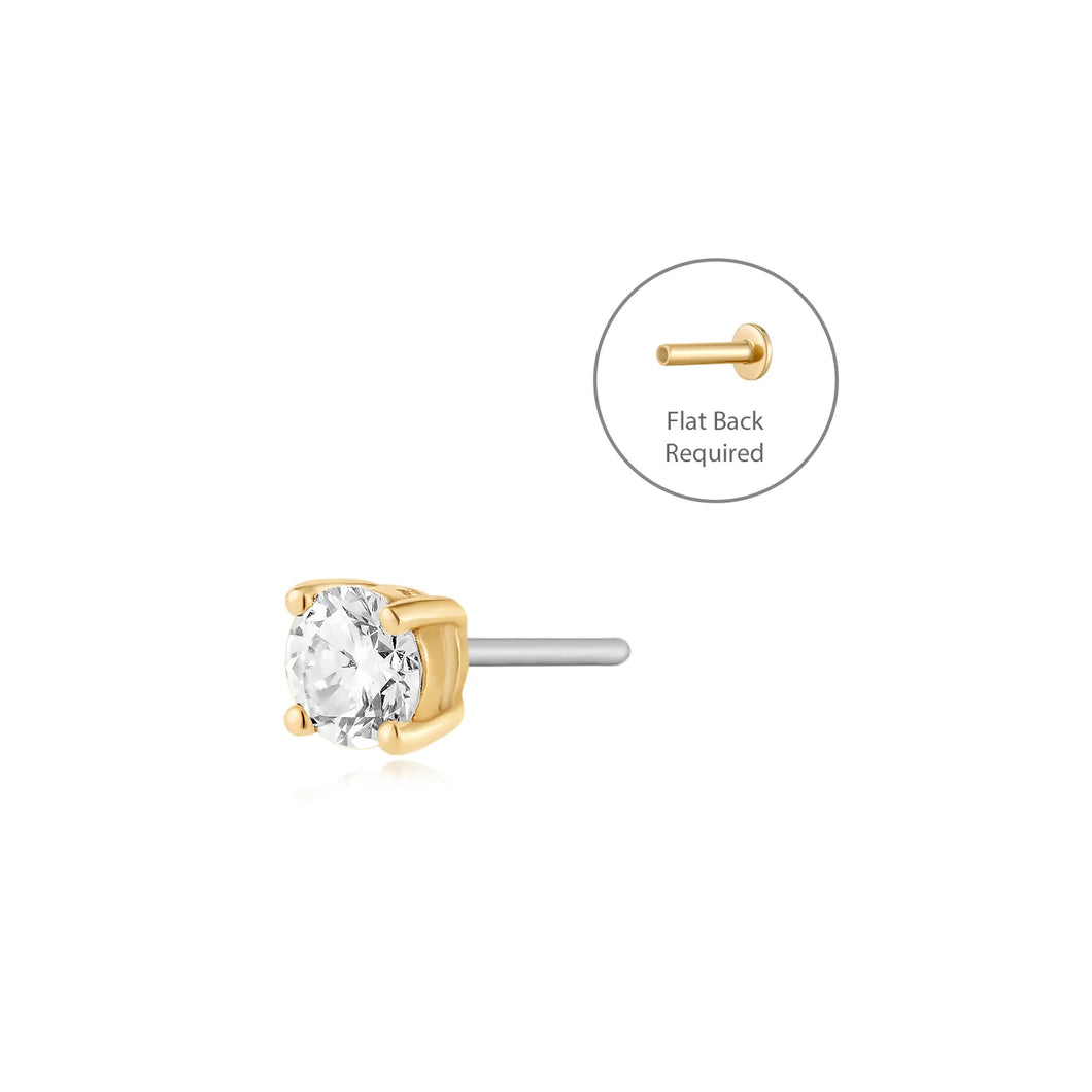 REESE| Lab Grown Diamond Piercing Top Earring 3.2mm/3.2mm