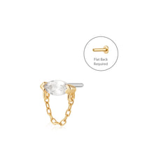 Load image into Gallery viewer, LENOX | Draped Chain and White Sapphire Piercing Top Earring