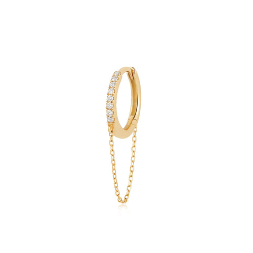 BERLIN | Draped Chain Lab Grown Diamond Huggie Hoop