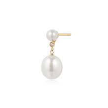 Load image into Gallery viewer, CAROLEENA | Double Pearl Drop Stud Earring