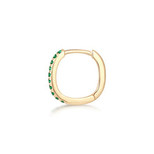 Load image into Gallery viewer, TWIGGY | Lab Grown Emerald Paperclip Huggie