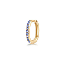 Load image into Gallery viewer, ELENI | Lab Grown Sapphire Paperclip Huggie