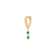 Load image into Gallery viewer, KENZA | Dangle Lab Grown Emerald and Sapphire Huggie