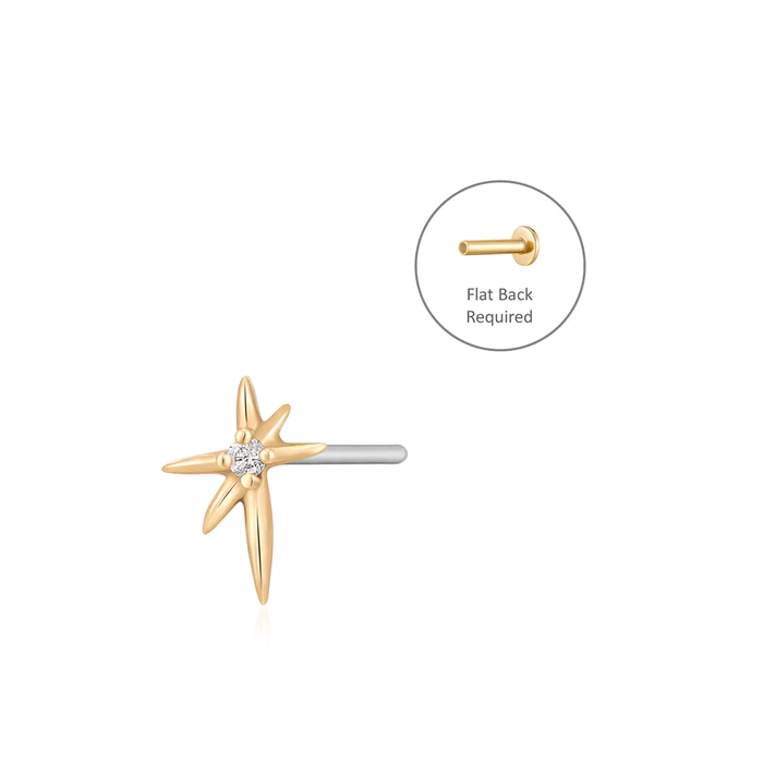 STAR  |  Single Diamond Starburst Piercing Earring