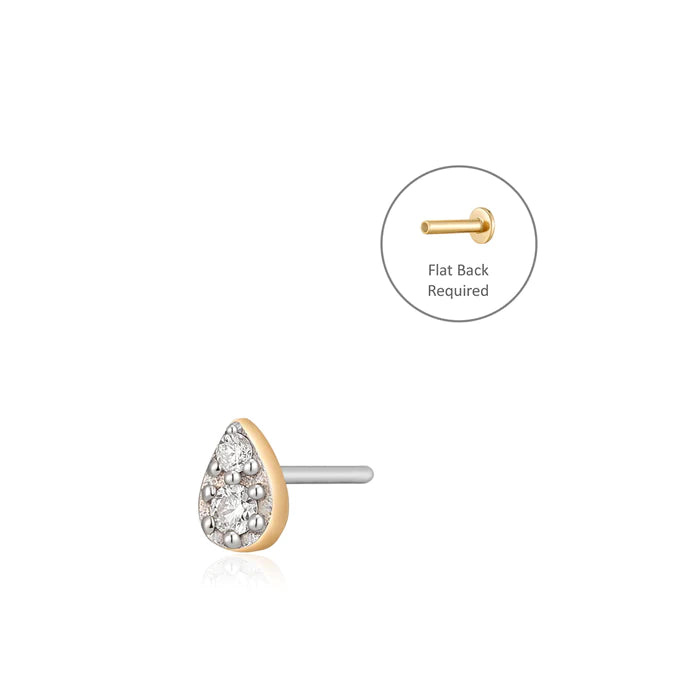 ROSA  |  Diamond Pave Teardrop Single Piercing Earring