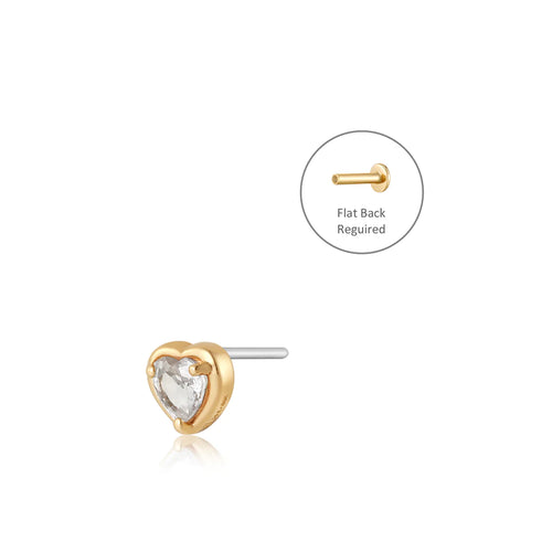 ARABELLA  |  White Sapphire Heart Single Piercing Earring