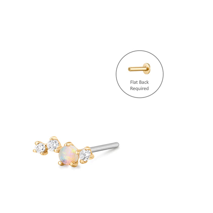 VENUS  |  Single Opal And Diamond Piercing Earring