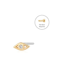 Load image into Gallery viewer, CHARLOTTE  |  Diamond Evil Eye Single Piercing Earring