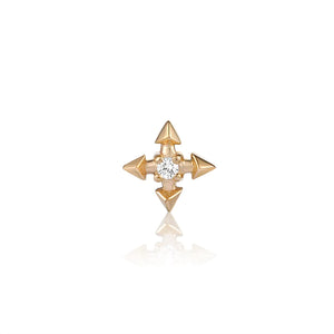 LIESE  |  Diamond 4-Pointed Cross Single Piercing Earring