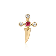 Load image into Gallery viewer, PHINEAS | Lab Grown Diamond &amp; Ruby Dagger Threaded Flatback