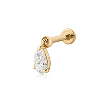 Load image into Gallery viewer, ARABELLA | Pear Lab Grown Diamond Dangle Threaded Flatback