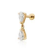 Load image into Gallery viewer, HERMIONE | Double Pear Lab Grown Diamond Threaded Flatback