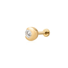 Load image into Gallery viewer, ZINNIA | Bezel Half Moon Lab Grown Diamond Threaded with Flatback
