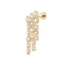 Load image into Gallery viewer, OSUPA | 3-Row Dangling Lab Grown Diamonds Threaded Flatback