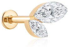 Load image into Gallery viewer, Graduated Marquise Lab Grown Diamond Left Flatback Stud