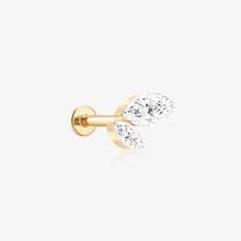 Load image into Gallery viewer, Graduated Marquise Lab Grown Diamond Right Flatback Stud