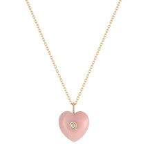 Load image into Gallery viewer, AZALEA | Pink Opal &amp; Diamond Reversible Heart Necklace