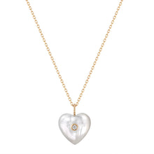 Load image into Gallery viewer, DOLLY| Mother of Pearl &amp; Diamond Reversible Heart Necklace