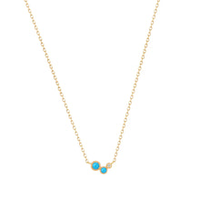 Load image into Gallery viewer, AMIRA  |  Turquoise &amp; White Sapphire Waterfall Necklace