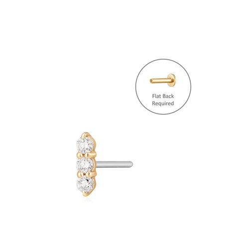 AGNES  |  Triple Diamond Single Piercing Earring