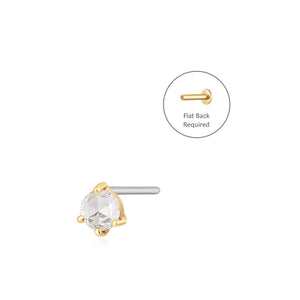 ROSALYN | Rose Cut White Sapphire Solitaire Piercing Earring