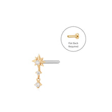 Load image into Gallery viewer, NOVA | Triple Diamond Starburst Single Piercing Earring Yg