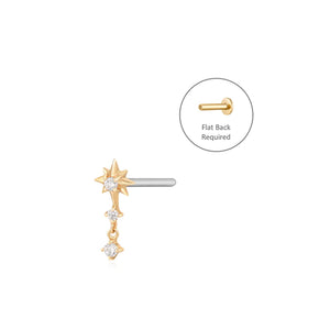 NOVA | Triple Diamond Starburst Single Piercing Earring Yg