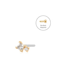 Load image into Gallery viewer, VIV | Princess-cut White Sapphire  Piercing Earring Yg