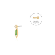 Load image into Gallery viewer, VESPER | Tsavorite and Lab-Grown Diamond Piercing Top Earring