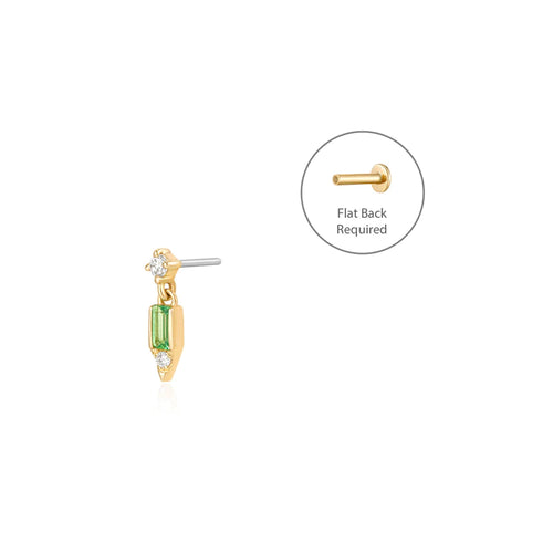 VESPER | Tsavorite and Lab-Grown Diamond Piercing Top Earring