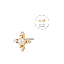 Load image into Gallery viewer, MABEL | Pearl 4-Points Piercing Top Earring