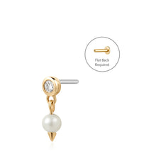 Load image into Gallery viewer, CHAR | Pearl and Lab Grown Diamond Piercing Top Earring